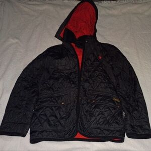Black Quilted Hooded  Polo Ralph Lauren Youth Jacket Large Youth